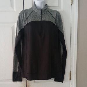 Tek Gear Drytek Black and Gray Quarter-Zip lightweight Pullover Sz L NWOT